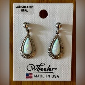 Silver Opal Drop Earrings